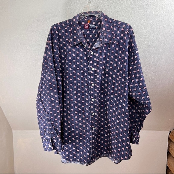 Chaps Ralph Lauren Other - CHAPS RALPH LAUREN Patriotic American Flag Print Button down Shirt. Size 1XB.